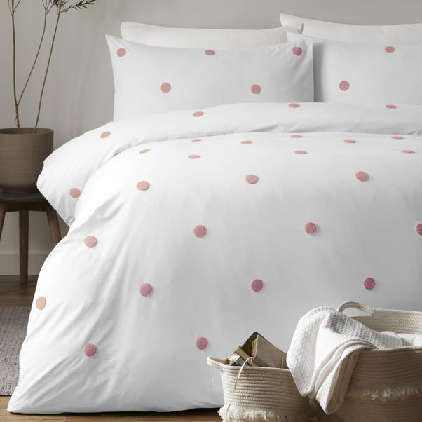 Dot Garden Duvet Cover and Pillowcase Set Pink image 1 of 4