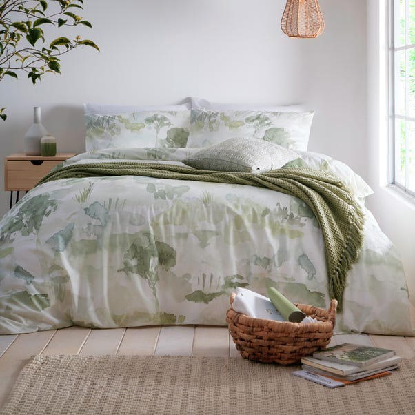 Edale Duvet Cover and Pillowcase Set Green image 1 of 3