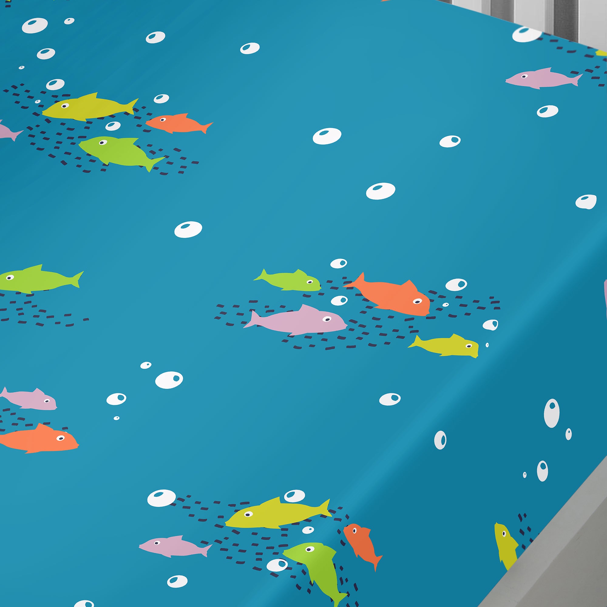 Photos - Bed Linen SeaLife Single Fitted Sheet blue 