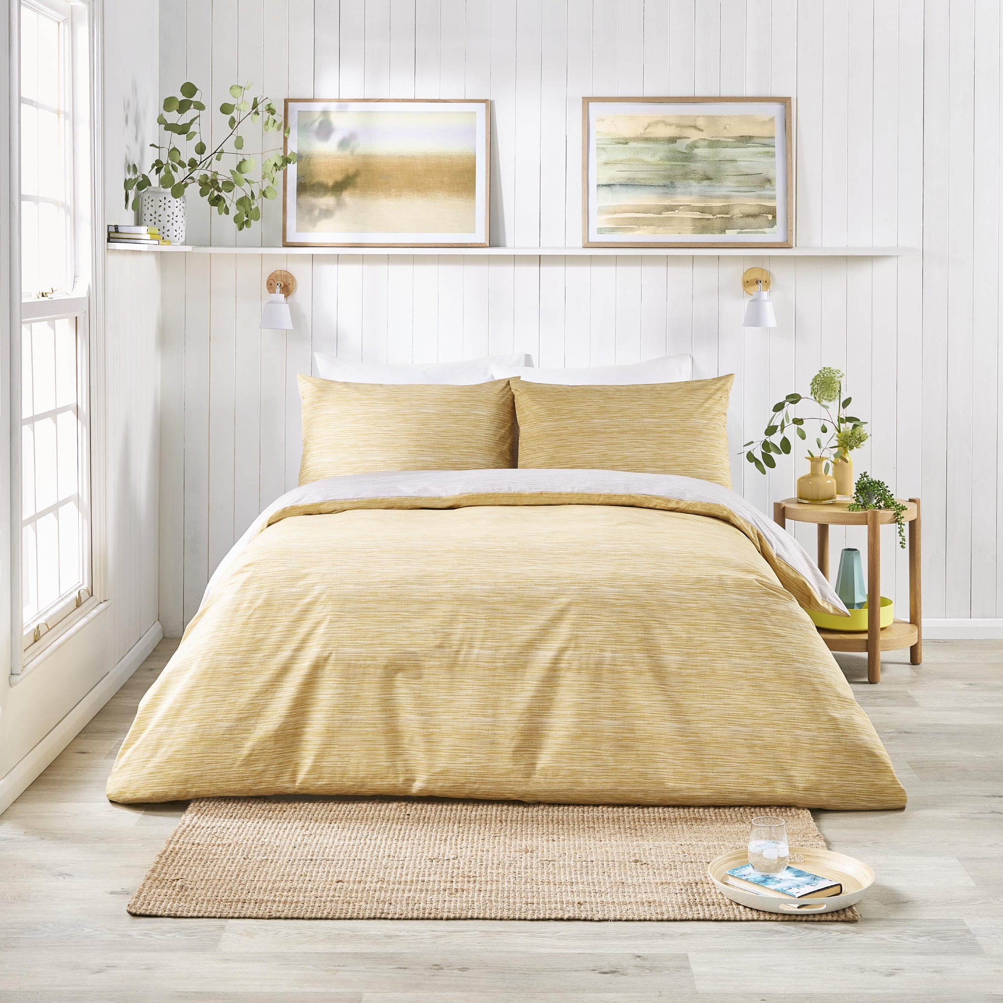 Bethan Duvet Cover And Pillowcase Set Ochre Yellow