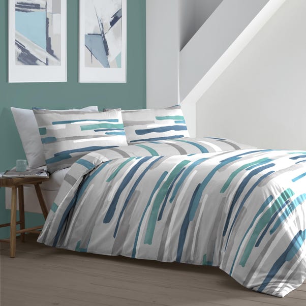 Clifton Duvet Cover and Pillowcase Set Teal image 1 of 3
