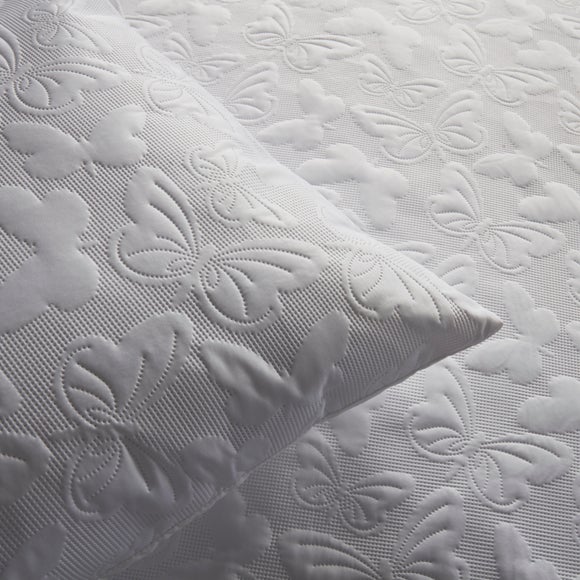 Photo 4 of Serene Butterfly Garden White Duvet Cover And Pillowcase Set