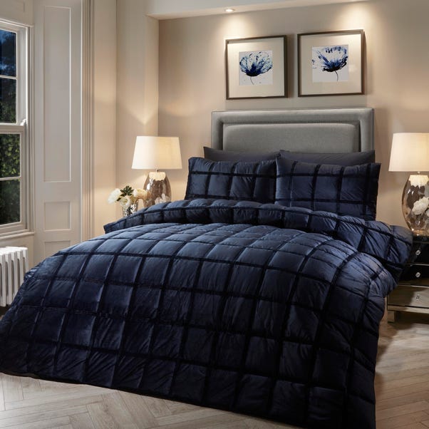 Brighton Square Duvet Cover and Pillowcase Set Navy image 1 of 4