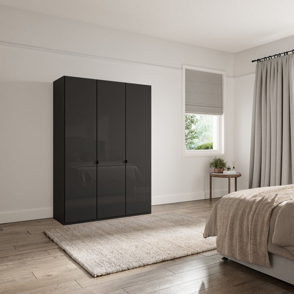 Kahla 15m 3 Door Wardrobe Dark Grey