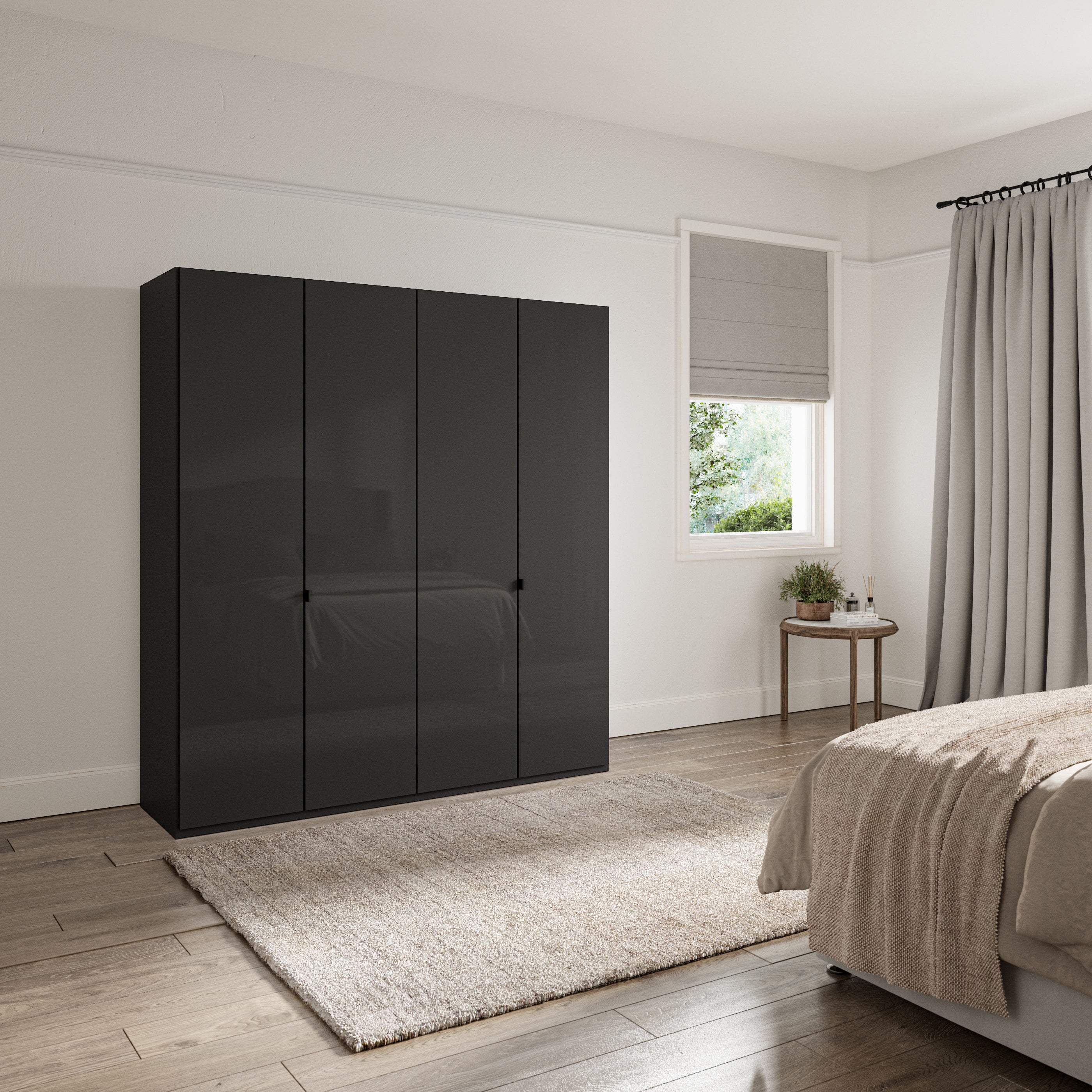 Kahla 2m 4 Door Wardrobe Graphite Grey