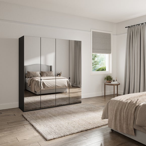 Kahla 2m 4 Door Wardrobe Dark Grey