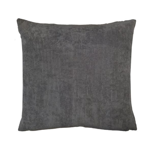 Corduroy Cushion, 43 x 43cm Charcoal image 1 of 3