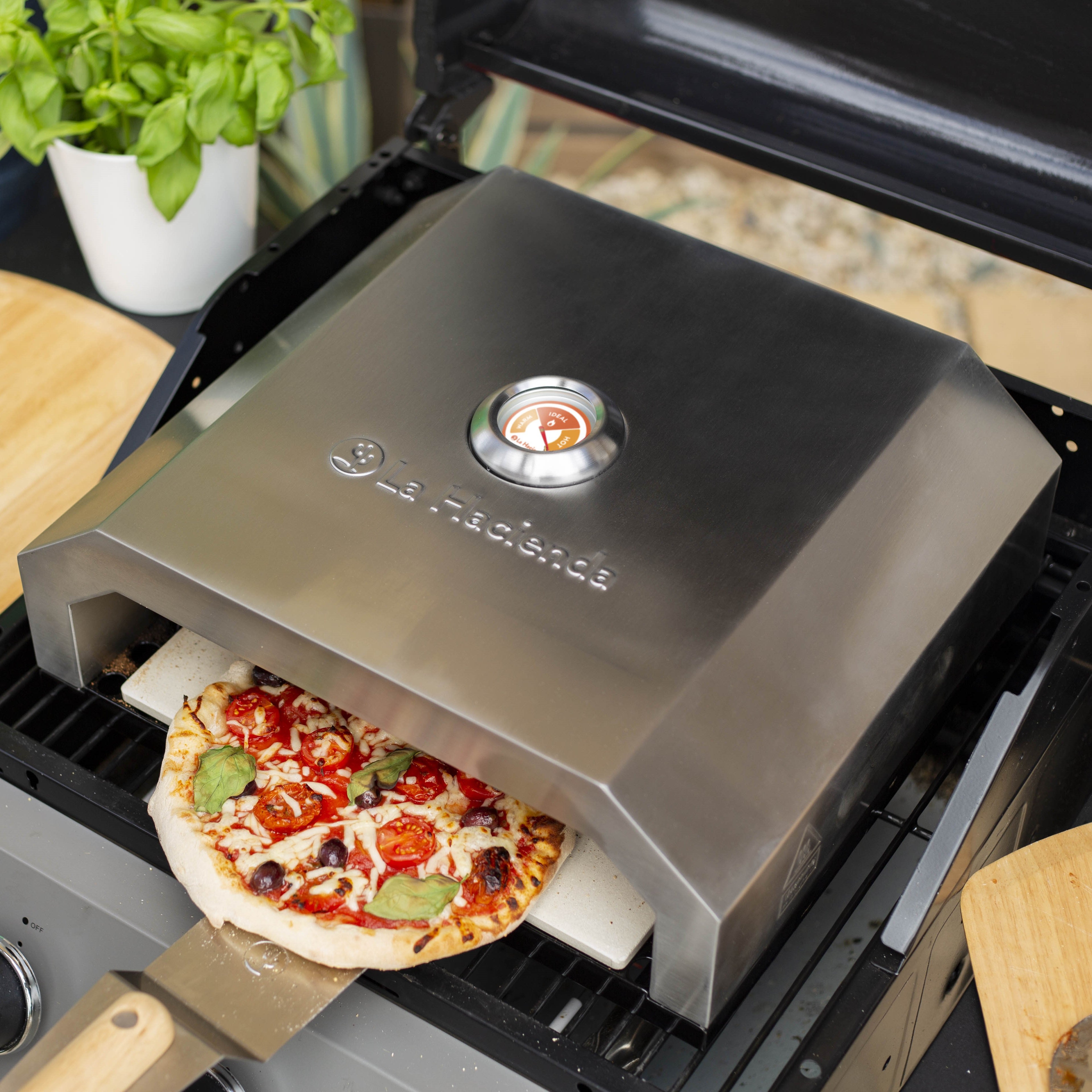 BBQ Pizza Oven, Stainless Silver Silver