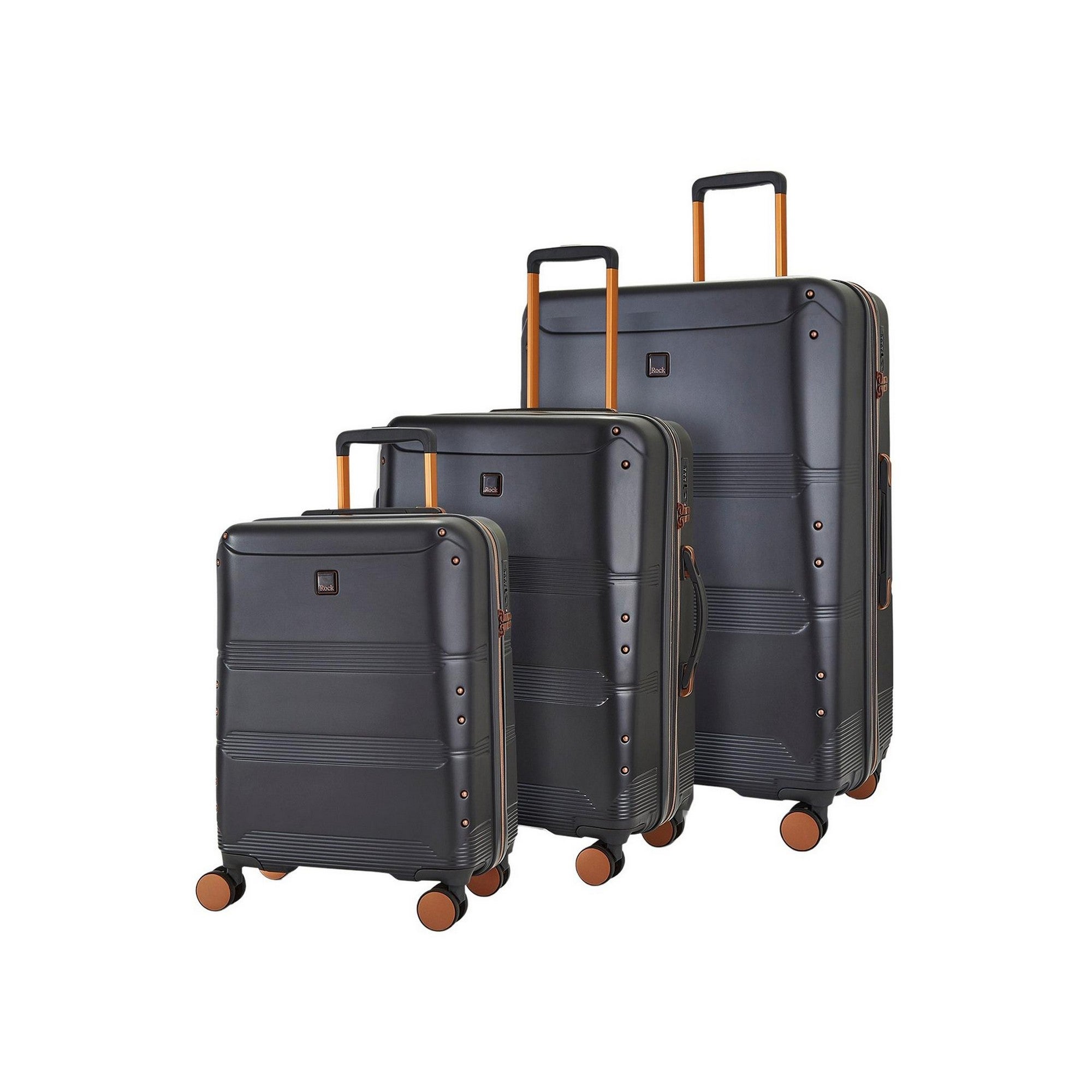 Rock Luggage Mayfair Set of 3 Suitcases Charcoal