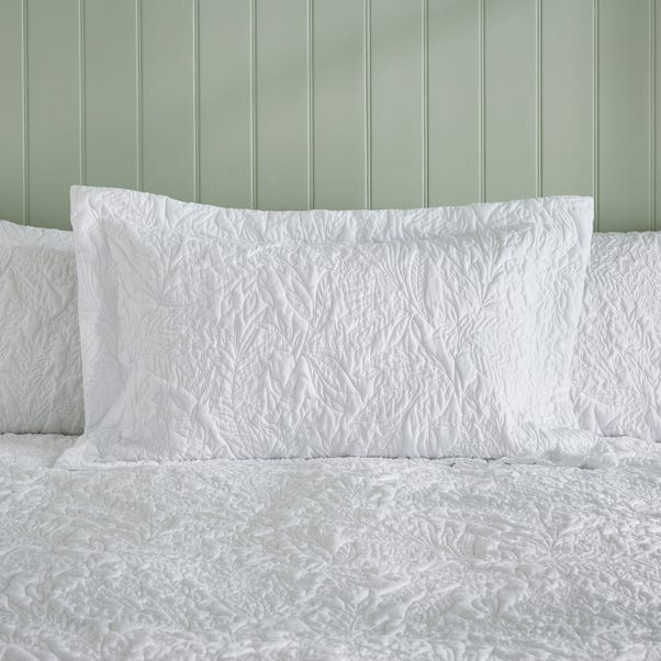 Filey Leaf White Oxford Pillowcase image 1 of 4