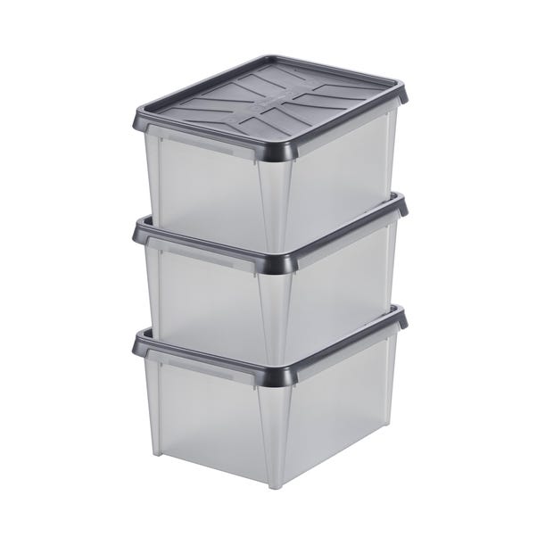 SmartStore Dry 12L Set of 3 Boxes, Grey image 1 of 6