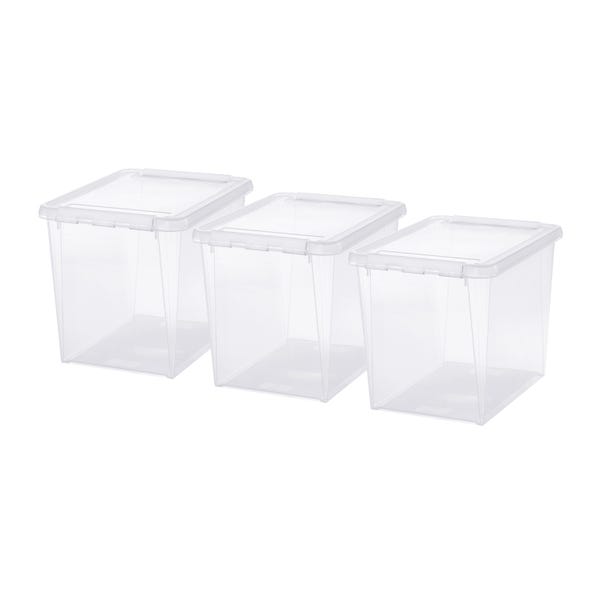 SmartStore Home 25L Set of 3 Boxes, Clear image 1 of 5