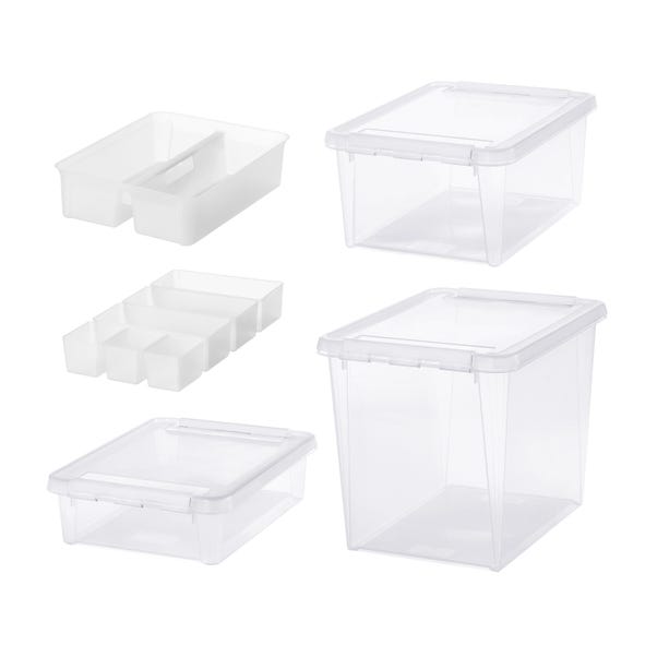 SmartStore Home Bundle Set of 5 Assorted Boxes, Clear image 1 of 4