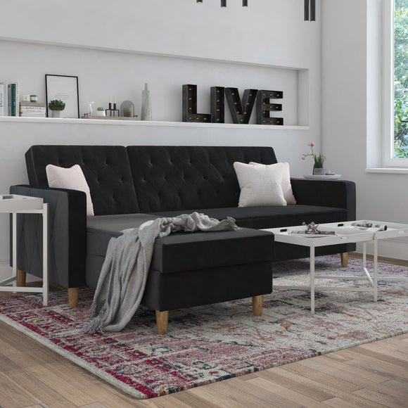 Black on sale velvet futon