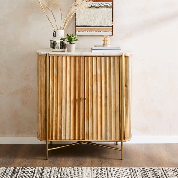 Alina Fluted Tall Sideboard Mango Wood