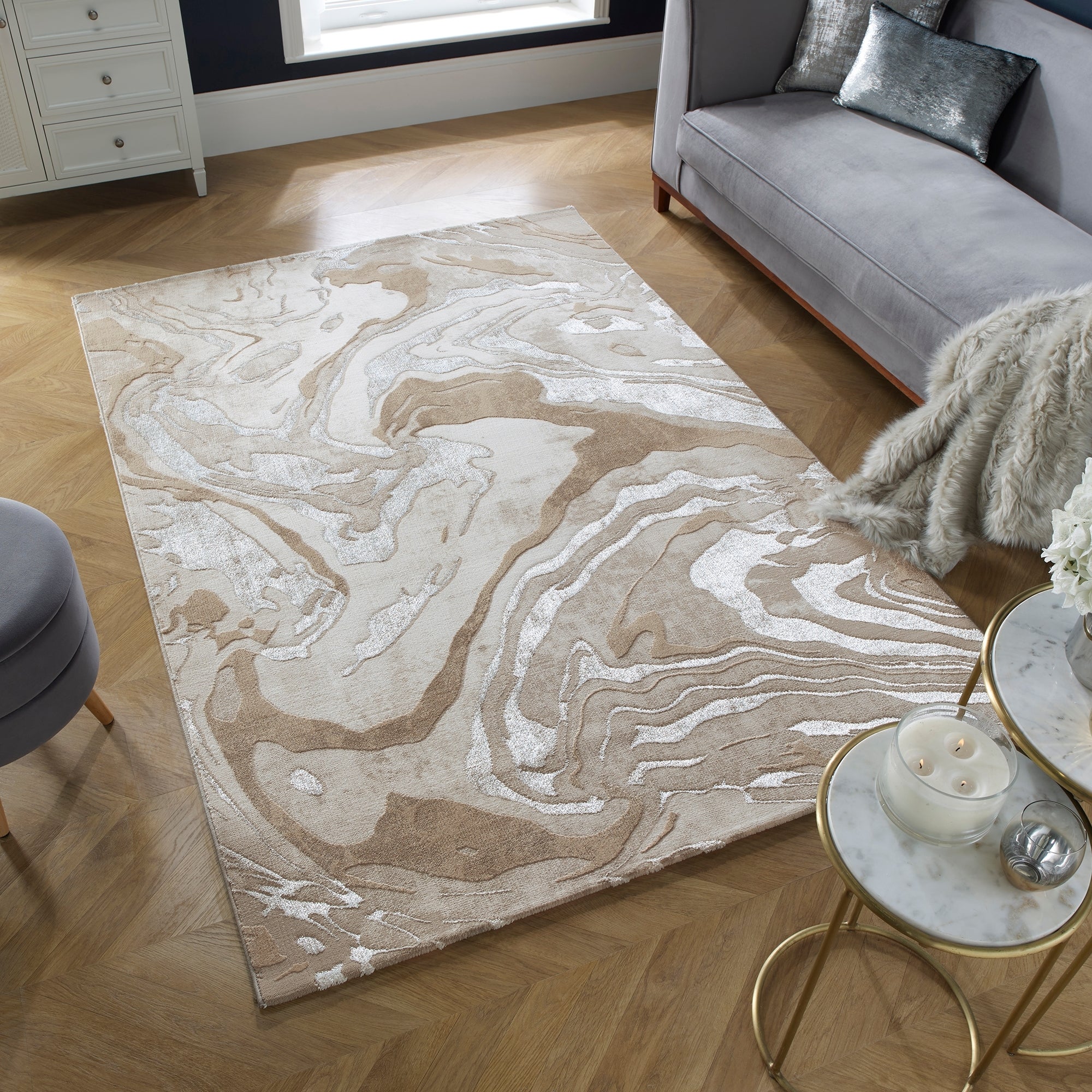 Marbled Rug Marbled Silver