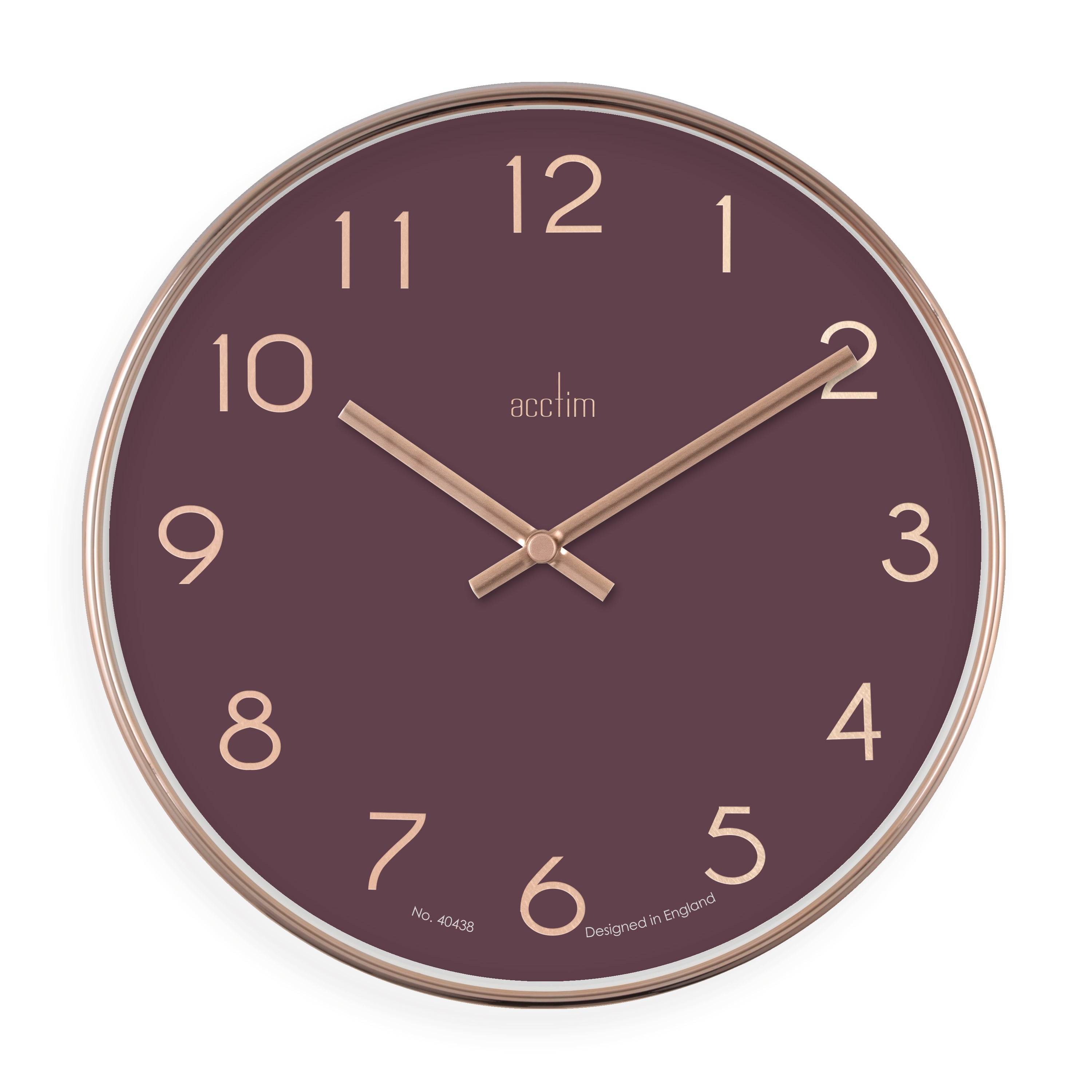 Acctim Elma Copper Quartz Wall Clock Purple