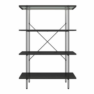 Wainwright 4 Shelf Bookcase- Black Oak