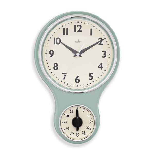 Acctim Kitchen Time Retro Quartz Timer Wall Clock image 1 of 4