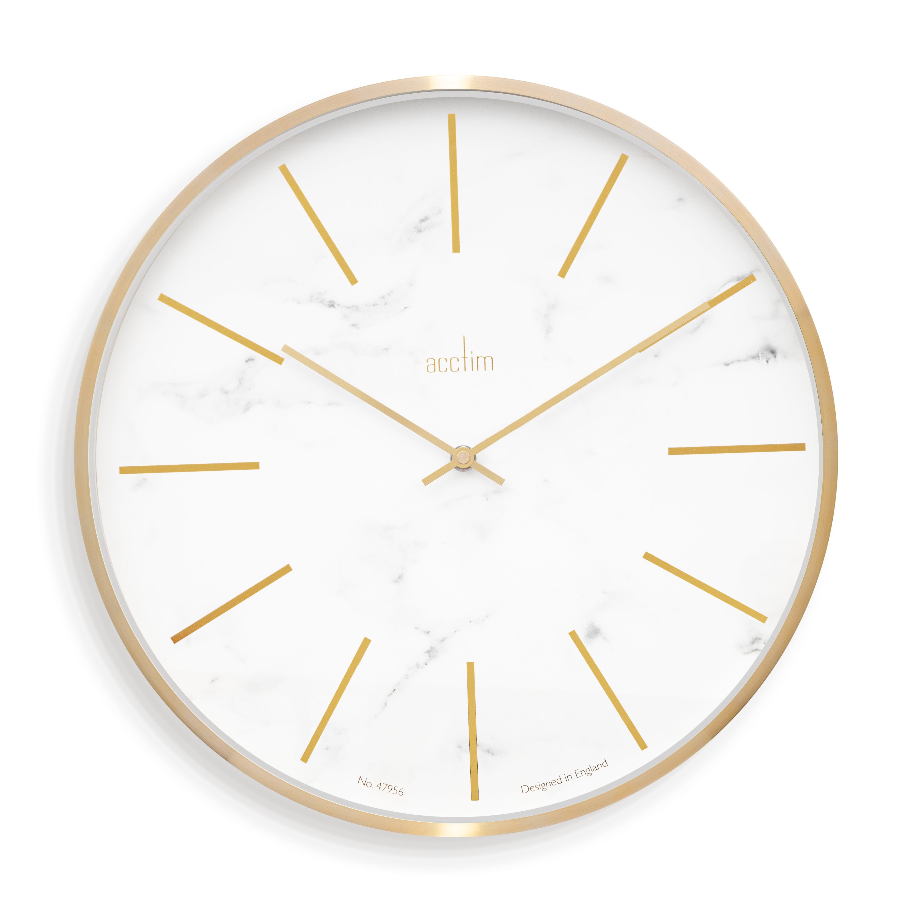 Acctim Luxe Quartz Brass Wall Clock Gold