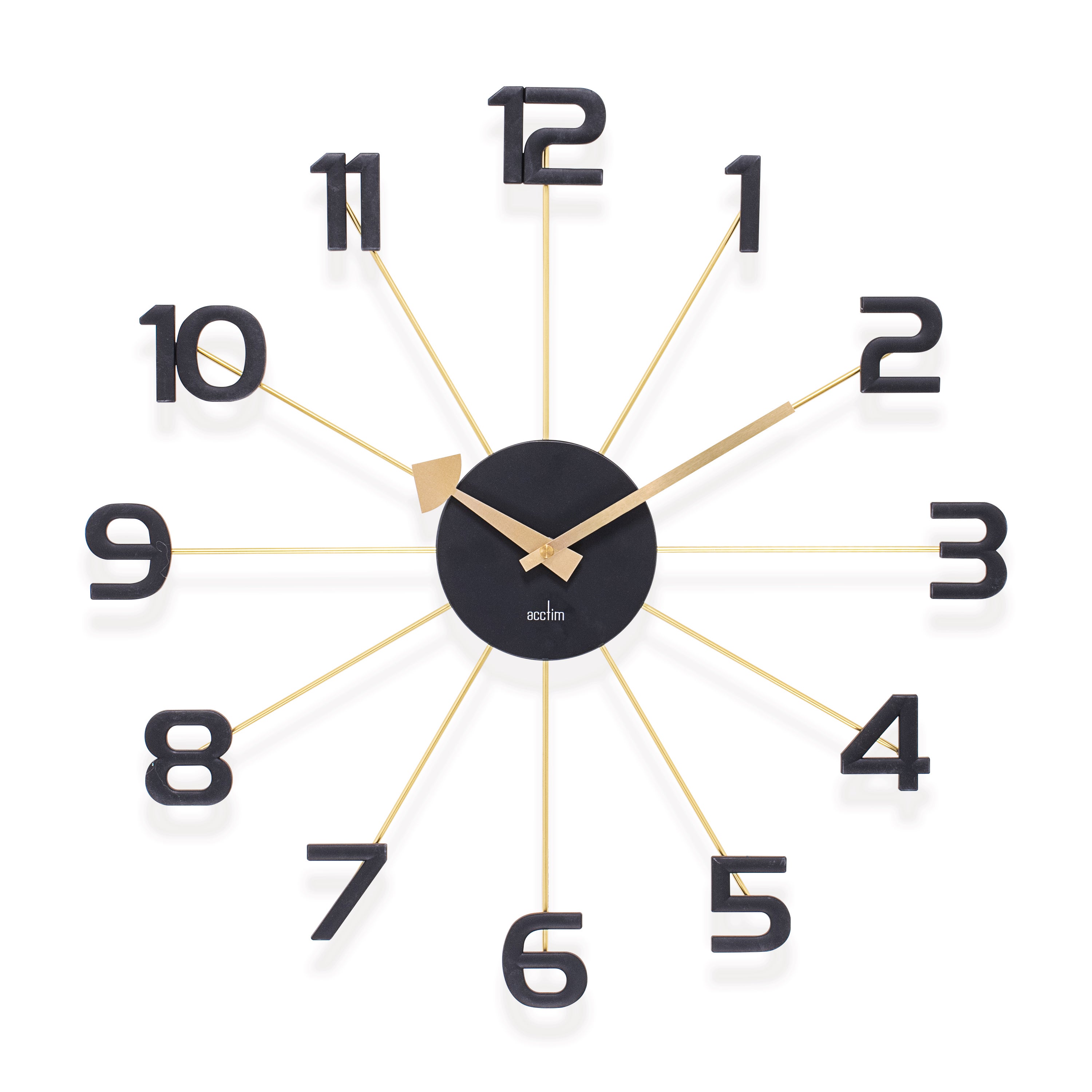 Acctim Astraea Large Quartz Wall Clock Gold Black