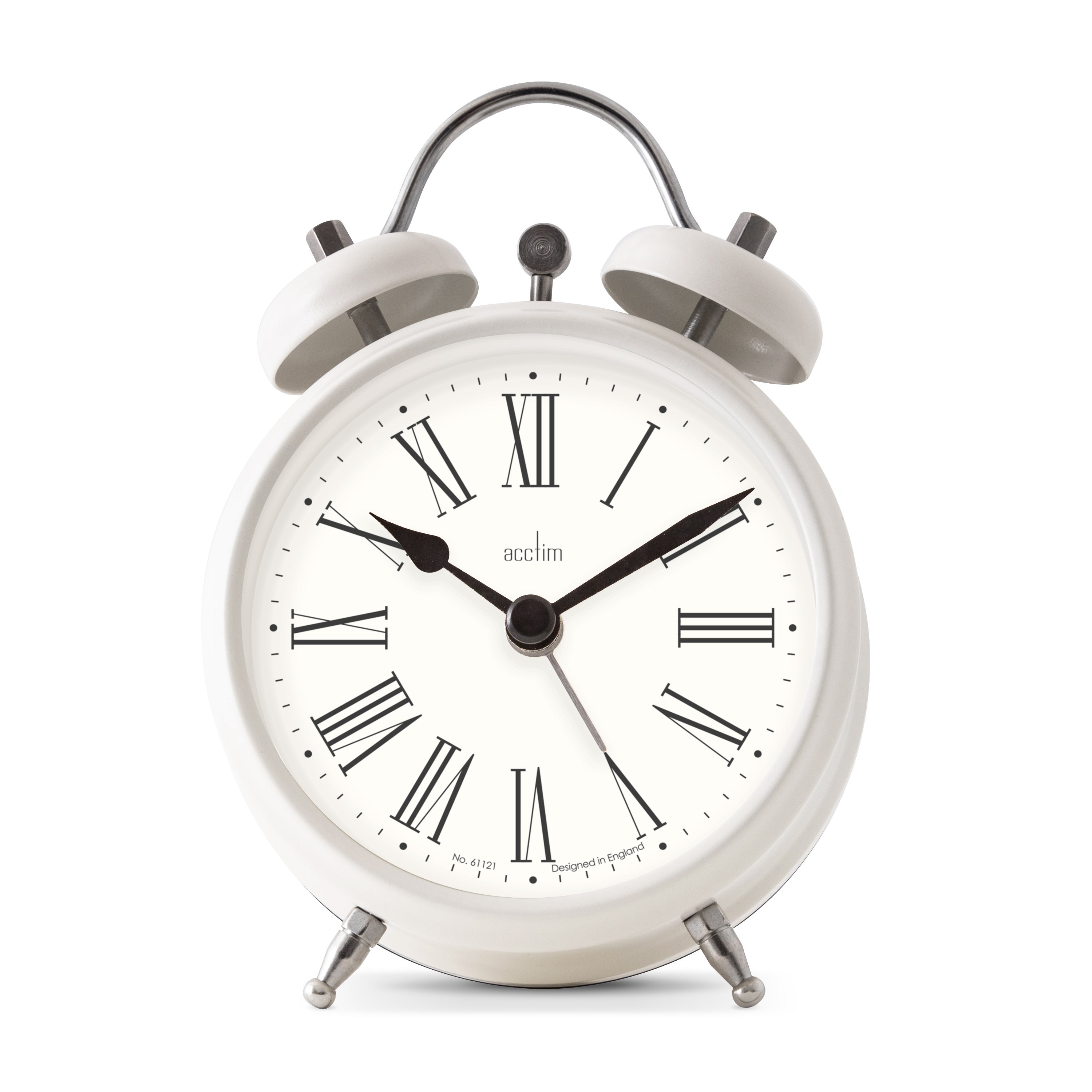 Acctim Shefford Roman Small Alarm Clock White