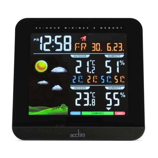 Acctim Wyndham 6-in-1 Barometric Weather Station Clock image 1 of 5
