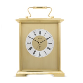 Acctim Althorp Mantel Clock Quartz Polished Metal Carriage Clock