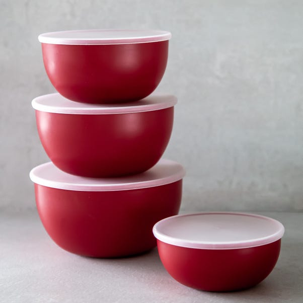 KitchenAid Set of 4 Empire Red Prep Bowls with Lids image 1 of 2