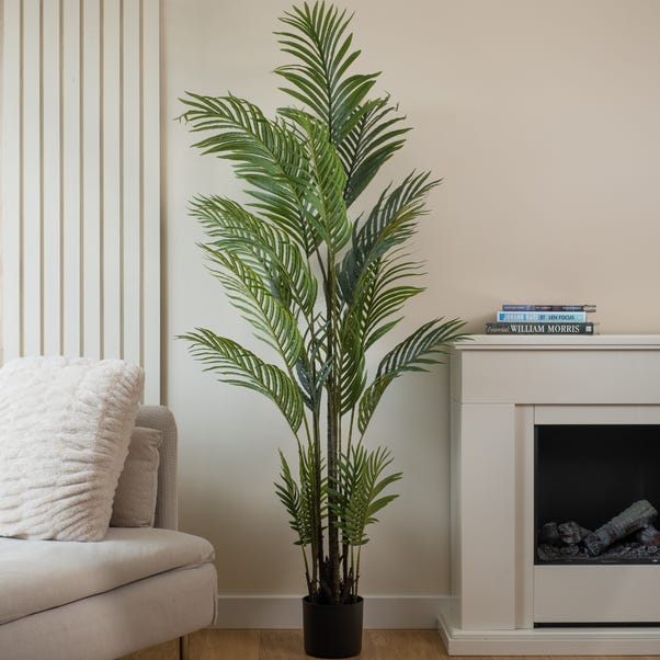 Artificial Tall Real Touch Pearl Palm Tree in Black Plant Pot image 1 of 2
