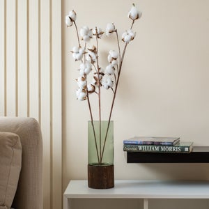 Artificial Set Of 3 Natural Cotton Ball Branches