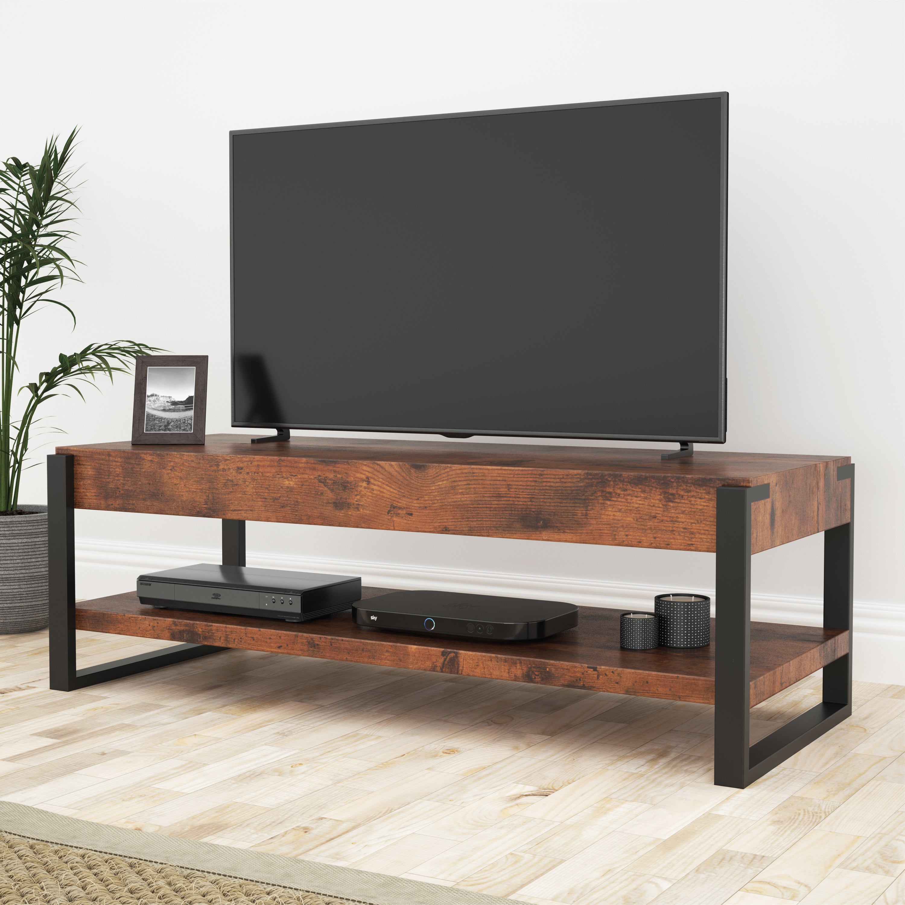 Avf Ridgewood Tv Unit For Tvs Up To 55 Dark Wood Brown