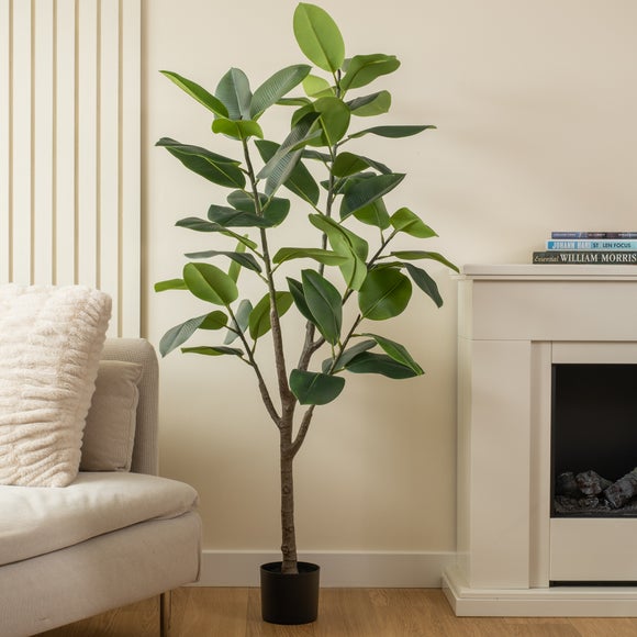 Click to view product details and reviews for Artificial Real Touch Rubber Tree In Black Plant Pot.