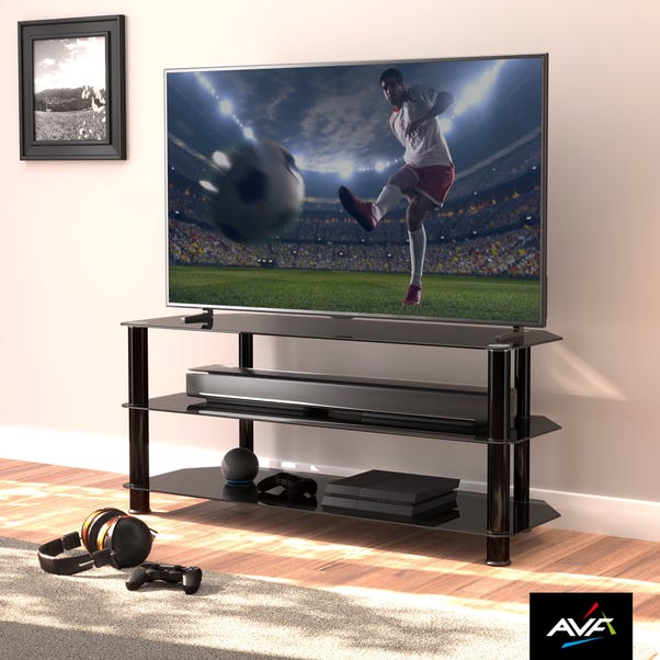 AVF TV Unit, Black Glass for TVs up to 50" image 1 of 7
