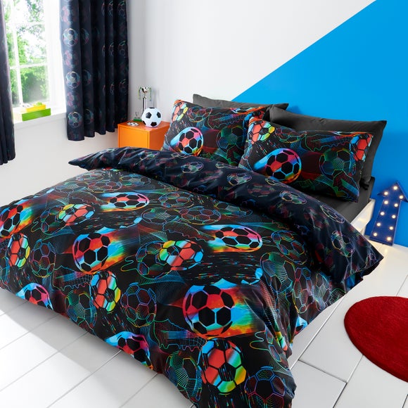 Click to view product details and reviews for Bright Football Duvet Cover And Pillowcase Set.