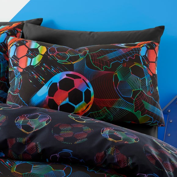 Sketched Football Polycotton Duvet Cover & Pillowcase Set - View #9