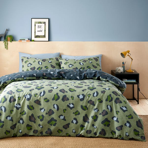 Leopard Khaki Duvet Cover & Pillowcase Set image 1 of 6