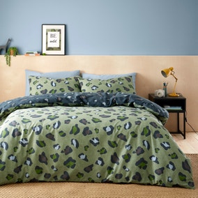 Leopard Khaki Duvet Cover & Pillowcase Set