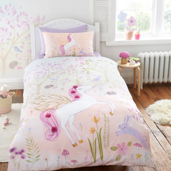 Embroidered Unicorn Duvet Cover Pillowcase Set Dunelm