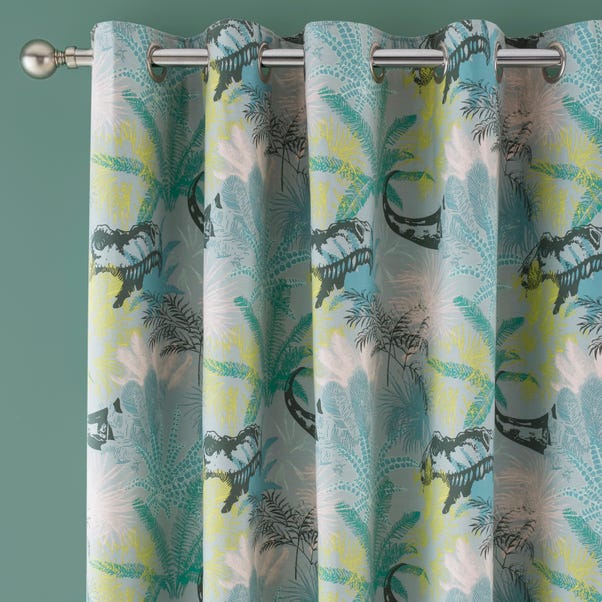 All About T-Rex Blackout Eyelet Curtains image 1 of 4