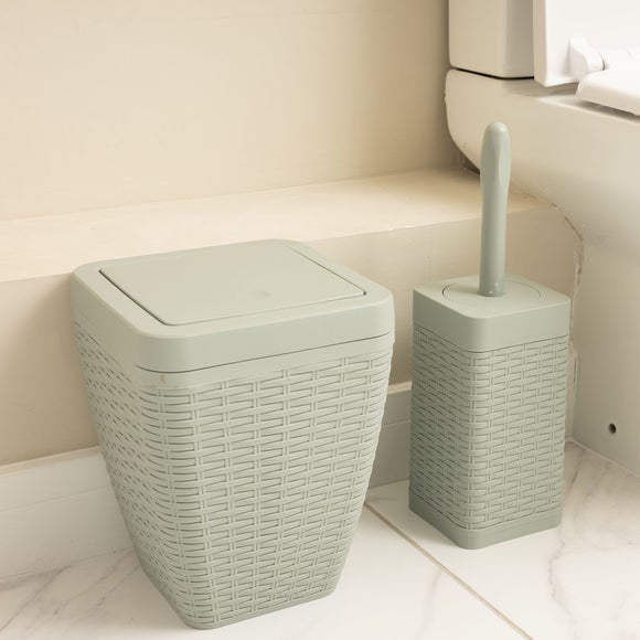 Bathroom bin and shop toilet brush set