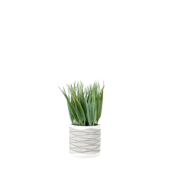 Artificial Set of 2 Torrance Grass in Wavy Plant Pot image 1 of 1