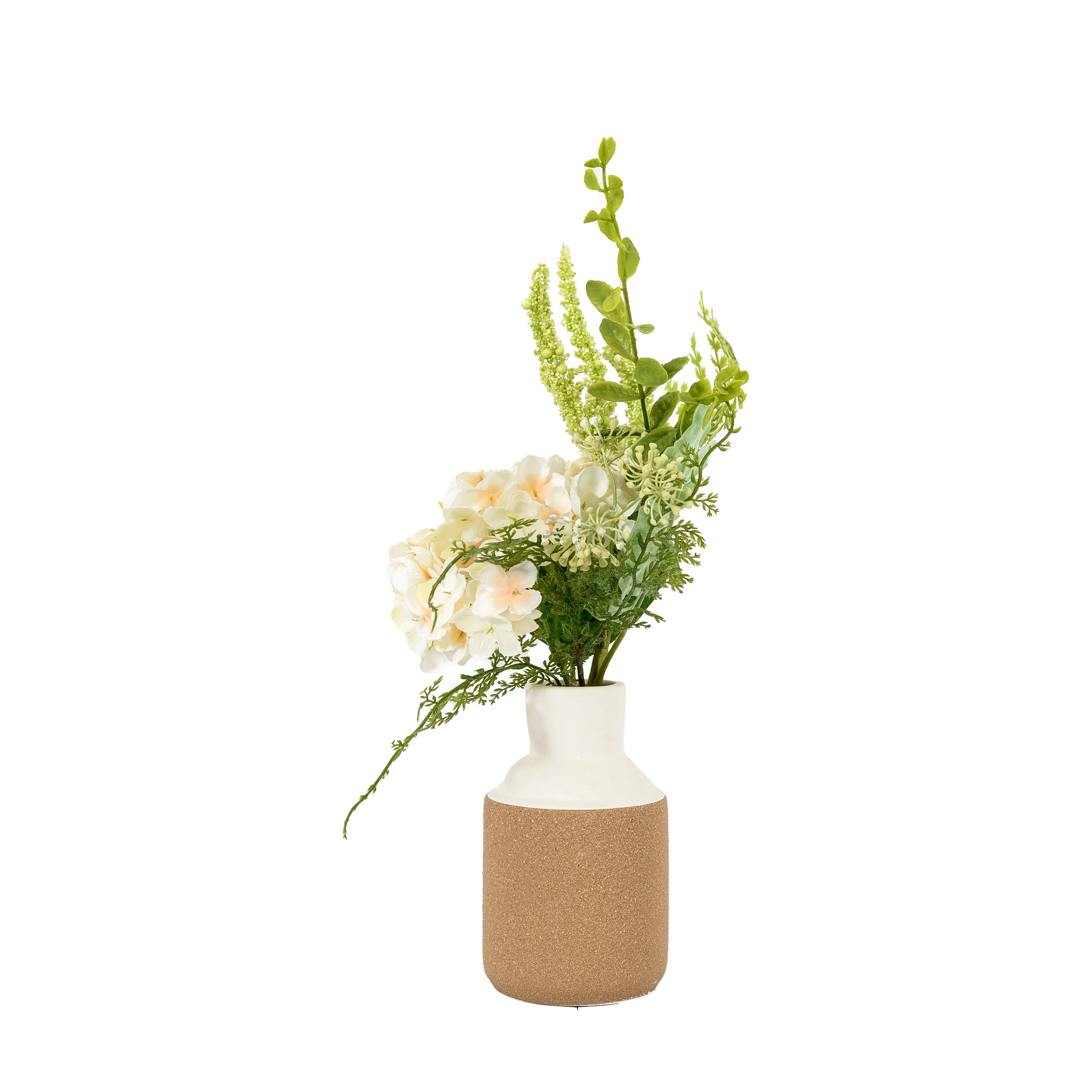 Cleve Vase With Hydrangea Arrangement White