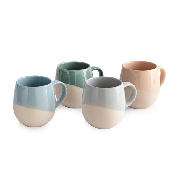 Barbary & Oak Set of 4 Colour Dipped Stoneware Mugs image 1 of 10