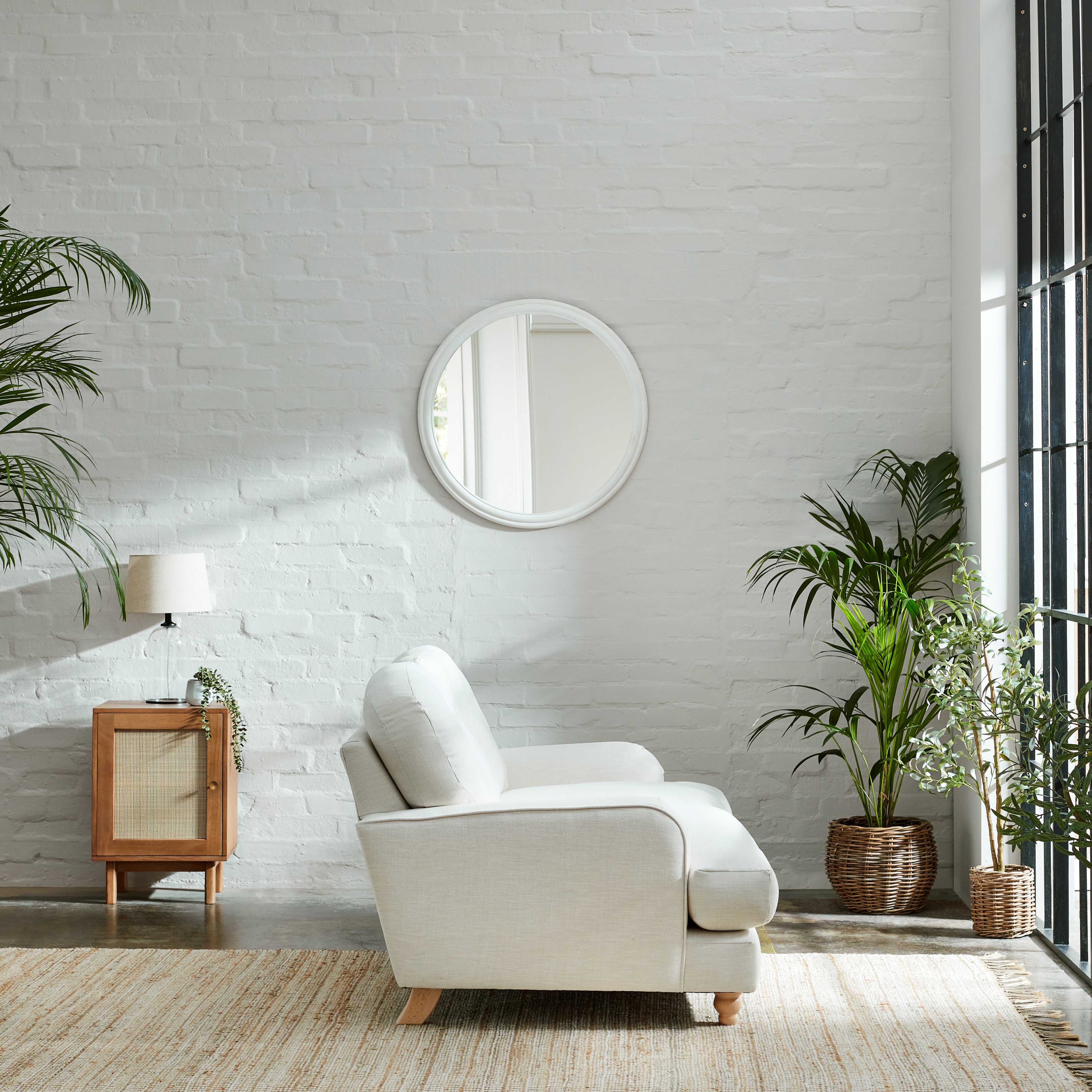 Martha Faux Linen 3 Seater Sofa Natural | Dunelm