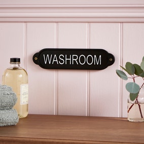 Heart and Soul 'WASHROOM' Plaque