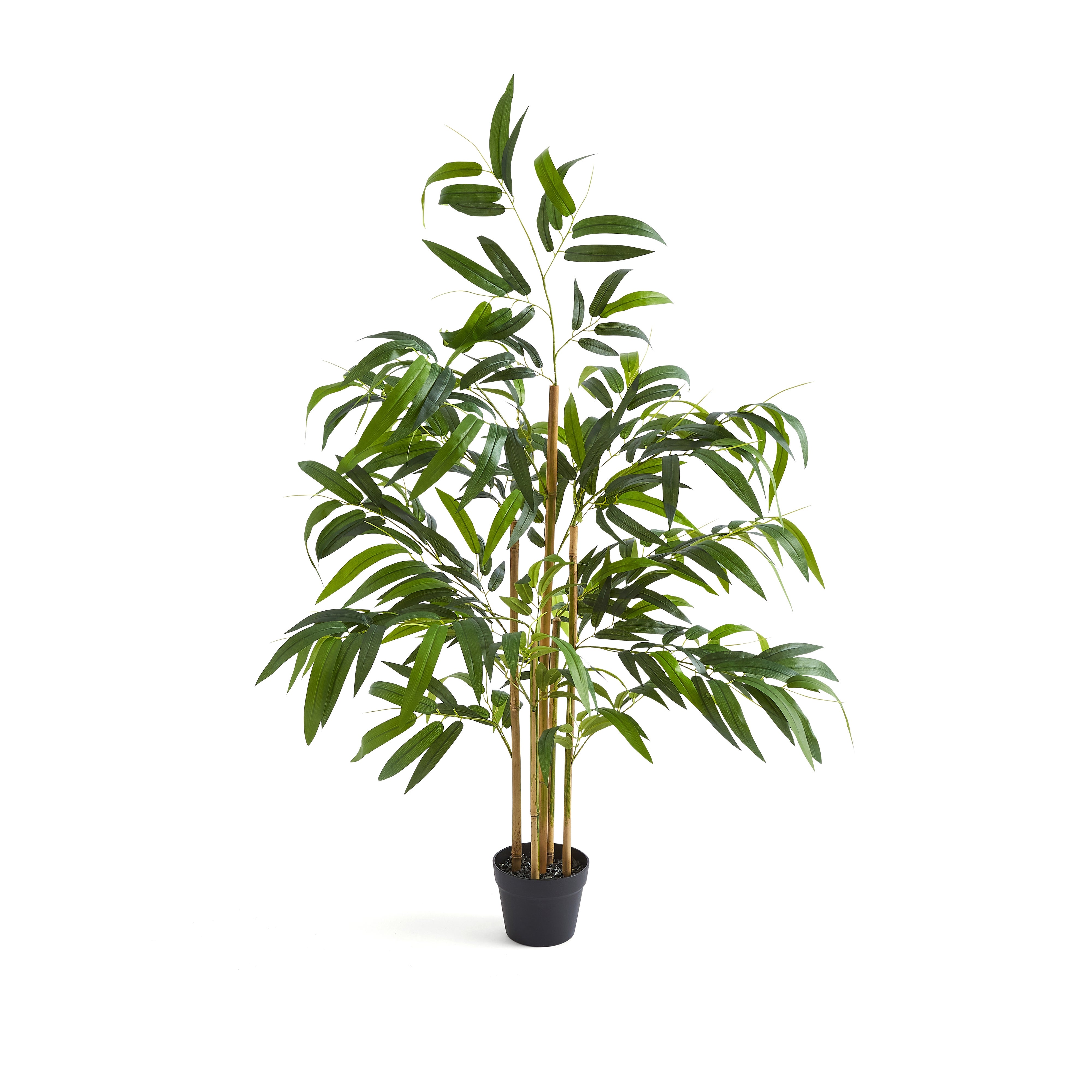 Artificial Bamboo Tree In Black Plant Pot Grass Green