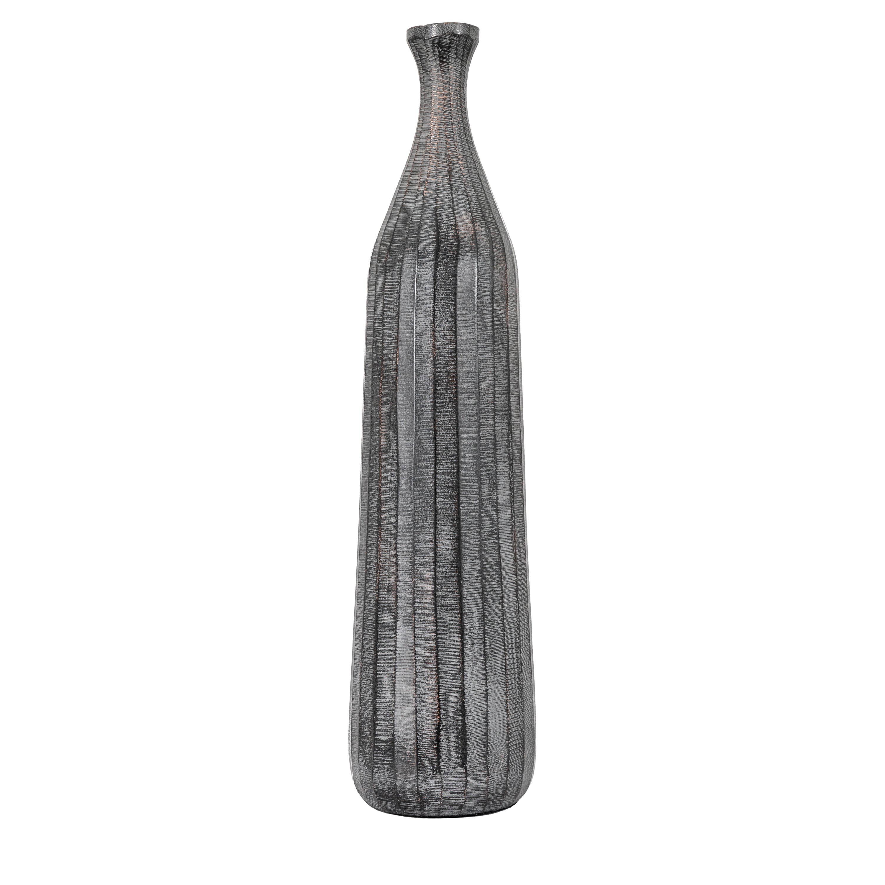 Clopton Antique Grey Metal Bottle Vase Grey