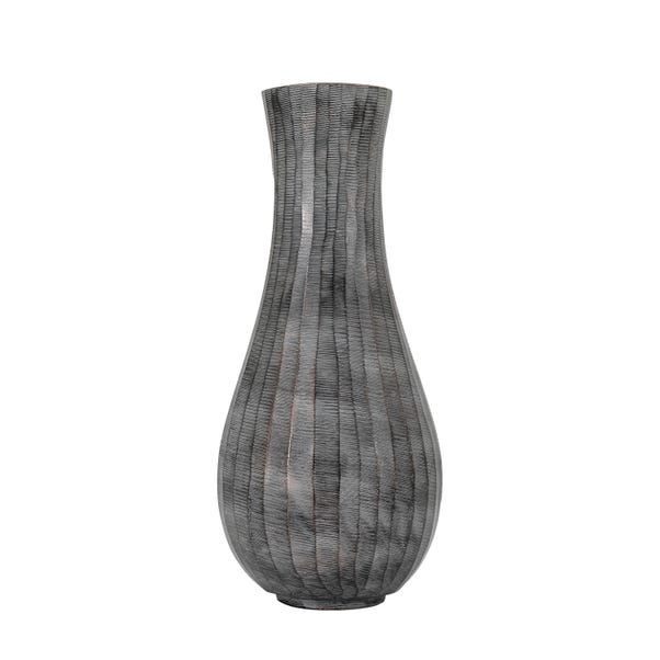 Clopton Antique Grey Metal Fluted Vase image 1 of 3
