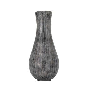 Clopton Antique Grey Metal Fluted Vase